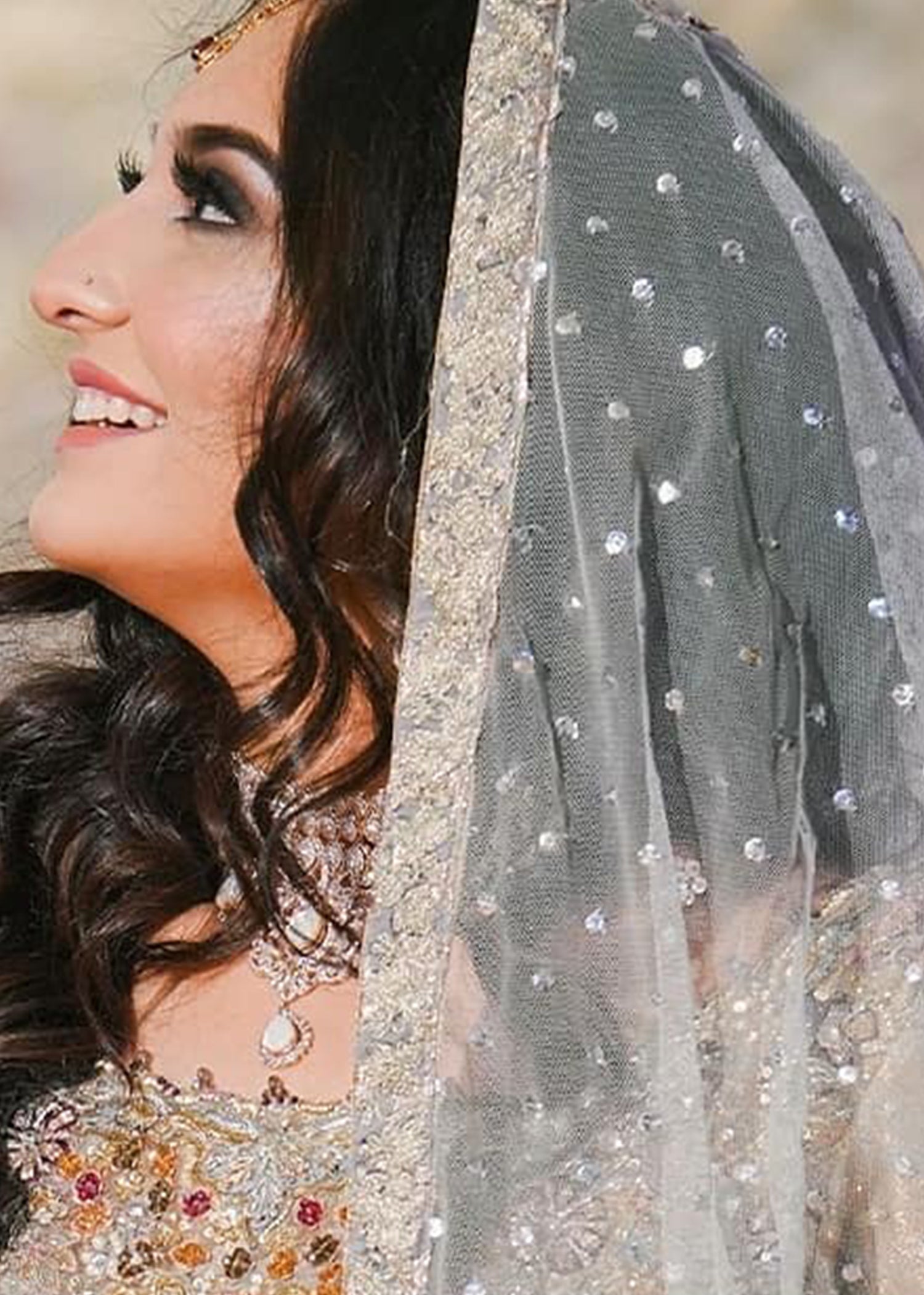 Pistachio Embroidered Net Bridal Lehenga (3-Piece) - Image 2