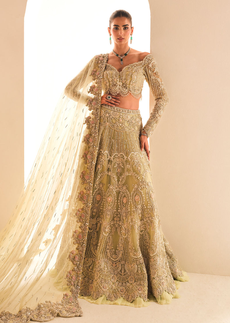 Indian Mint Embellished Net Lehenga Choli (3-Piece) - Image 1