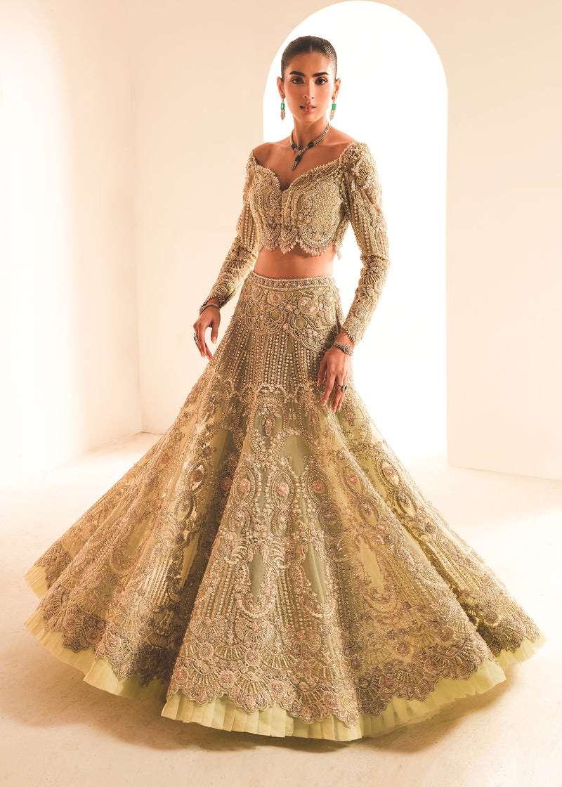 Indian Mint Embellished Net Lehenga Choli (3-Piece) - Image 6
