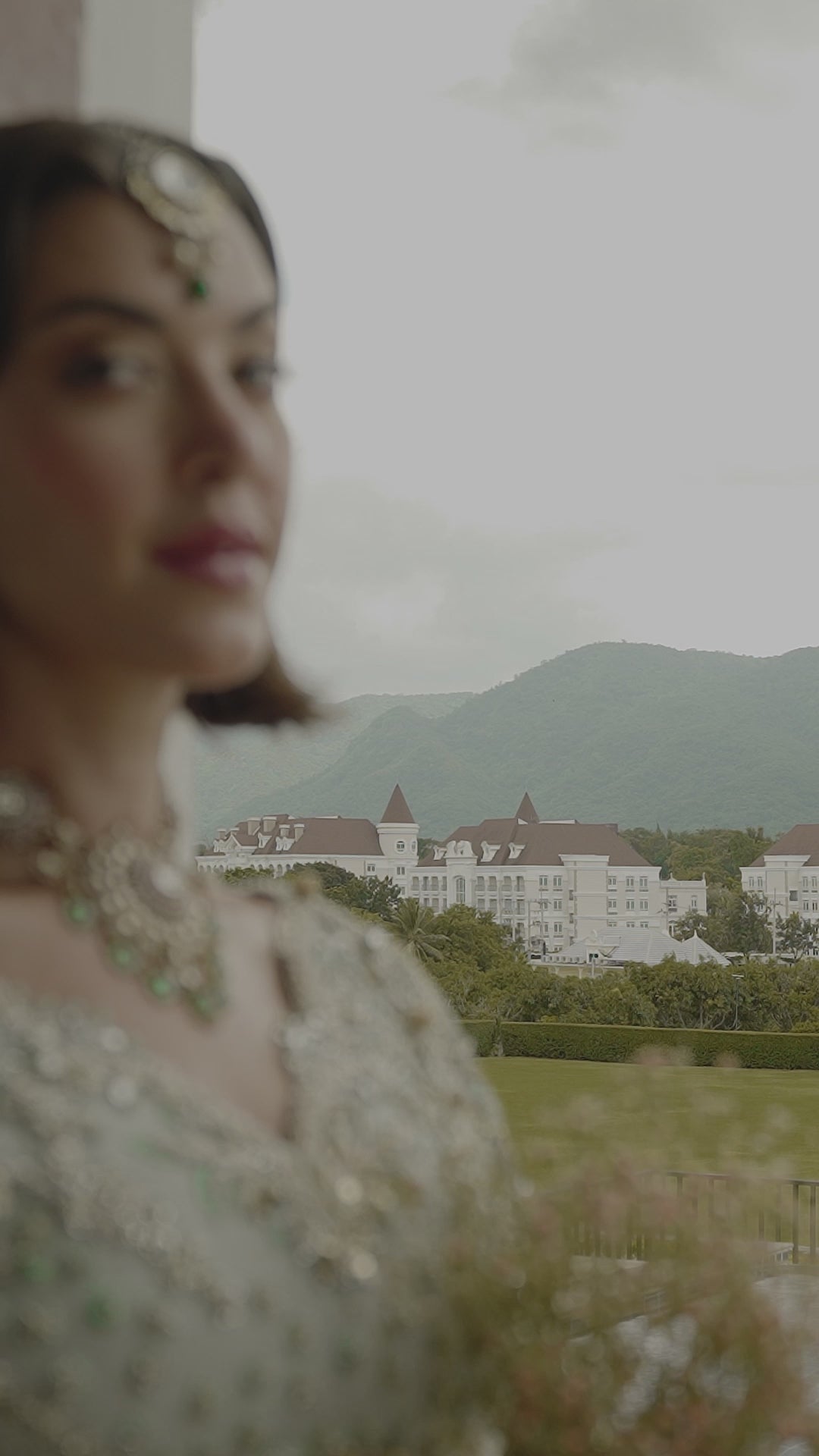 Pakistani Aqua Green Embellished Net Lehenga Choli (3-Piece) - Image 9