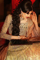 Pakistani Pistachio Green Embroidered Net Lehenga (3-Piece) - Image 4