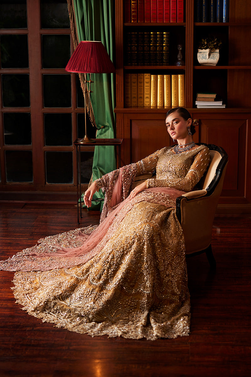 Olive Green Embellished Net Bridal Lehenga (3-Piece) - Image 5