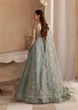 Sage Green Hand-Embellished Net Organza Bridal Lehenga (3-Piece) - Image 2