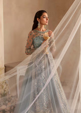 Sage Green Hand-Embellished Net Organza Bridal Lehenga (3-Piece) - Image 4