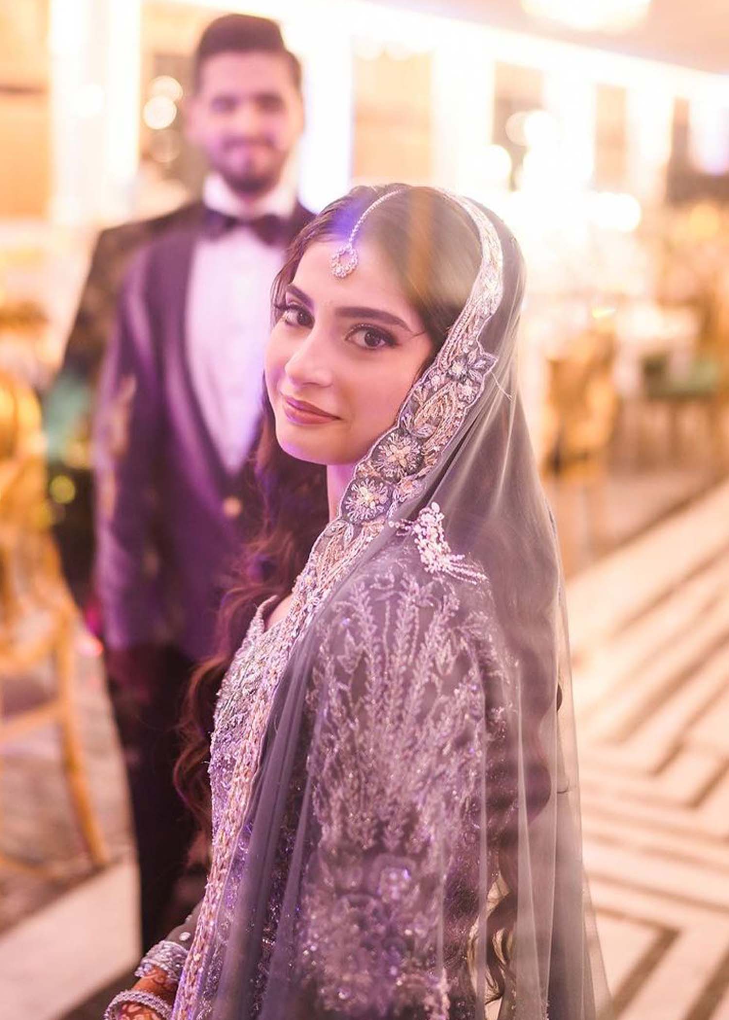 Pakistani Sage Green Embellished Net Organza Bridal Lehenga (3-Piece) - Image 4