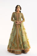 Sage Embroidered Net Anarkali Jacket with Silk Lehenga (3-Piece) - Image 5