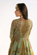 Sage Embroidered Net Anarkali Jacket with Silk Lehenga (3-Piece) - Image 7