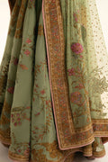 Sage Embroidered Net Anarkali Jacket with Silk Lehenga (3-Piece) - Image 8