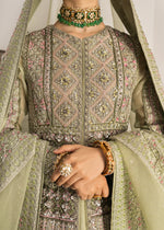 Indian Pistachio Embroidered Organza Jacket Lehenga (3-Piece) - Image 12