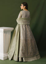 Indian Pistachio Embroidered Organza Jacket Lehenga (3-Piece) - Image 8