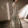 Pakistani Dusky Green Zardozi Organza & Net Bridal Lehenga (4-Piece) - Image 3