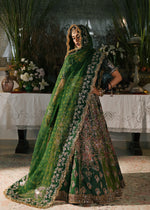Pine Green Embroidered Korean Raw Silk Lehenga (3-Piece) - Image 8