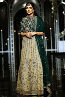 Pakistani Emerald Green Zardozi Silk Blend Lehenga (3-Piece) - Image 5