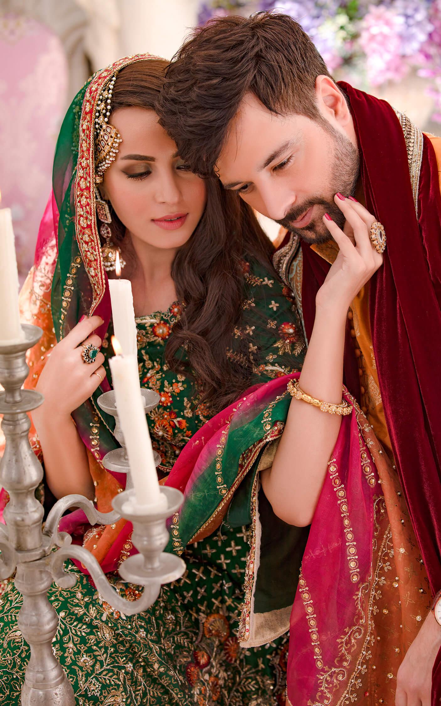 Emerald Green Embroidered Silk Bridal Lehenga (3-Piece) - Image 16