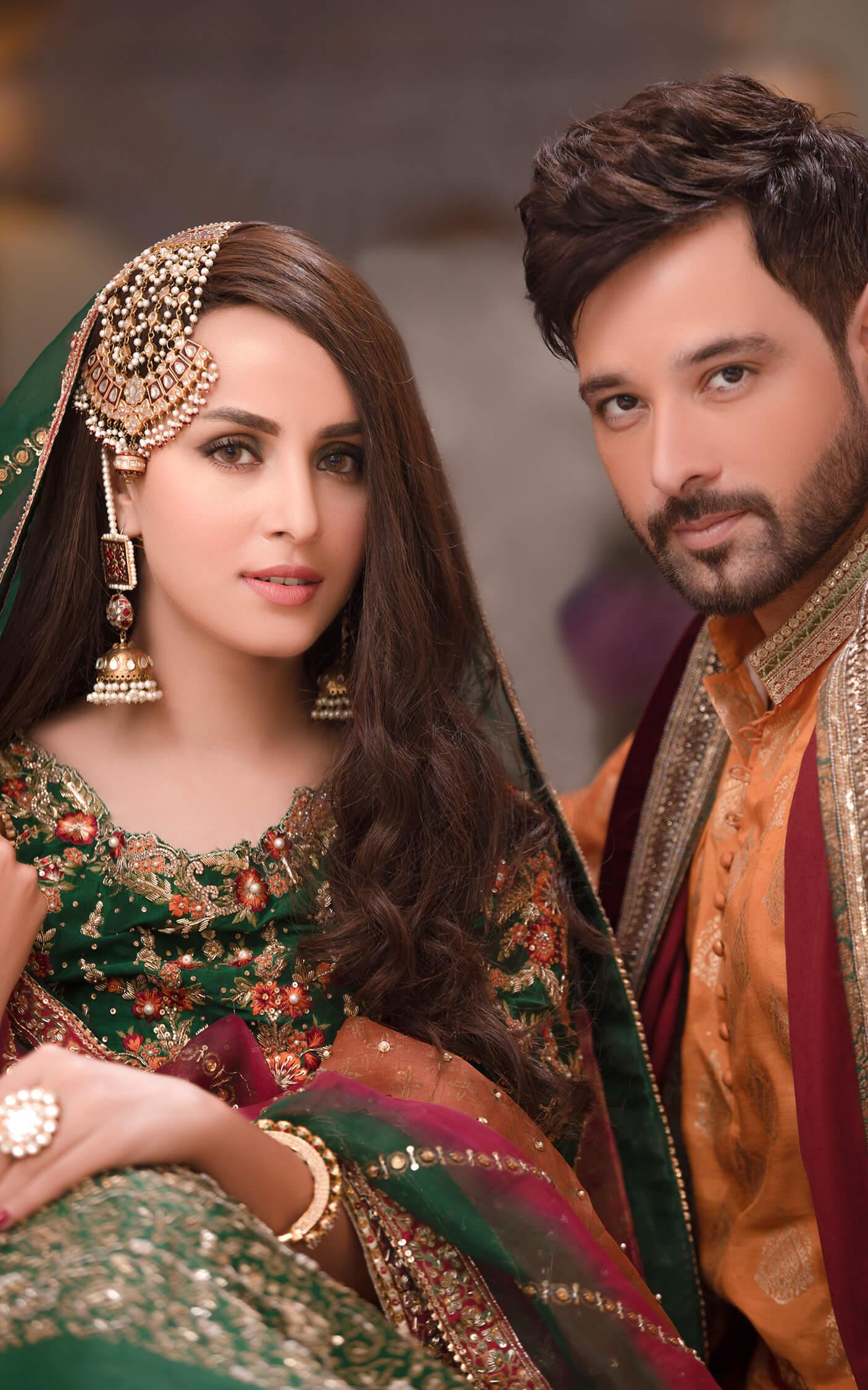 Emerald Green Embroidered Silk-Blend Bridal Lehenga (3-Piece) - Image 1