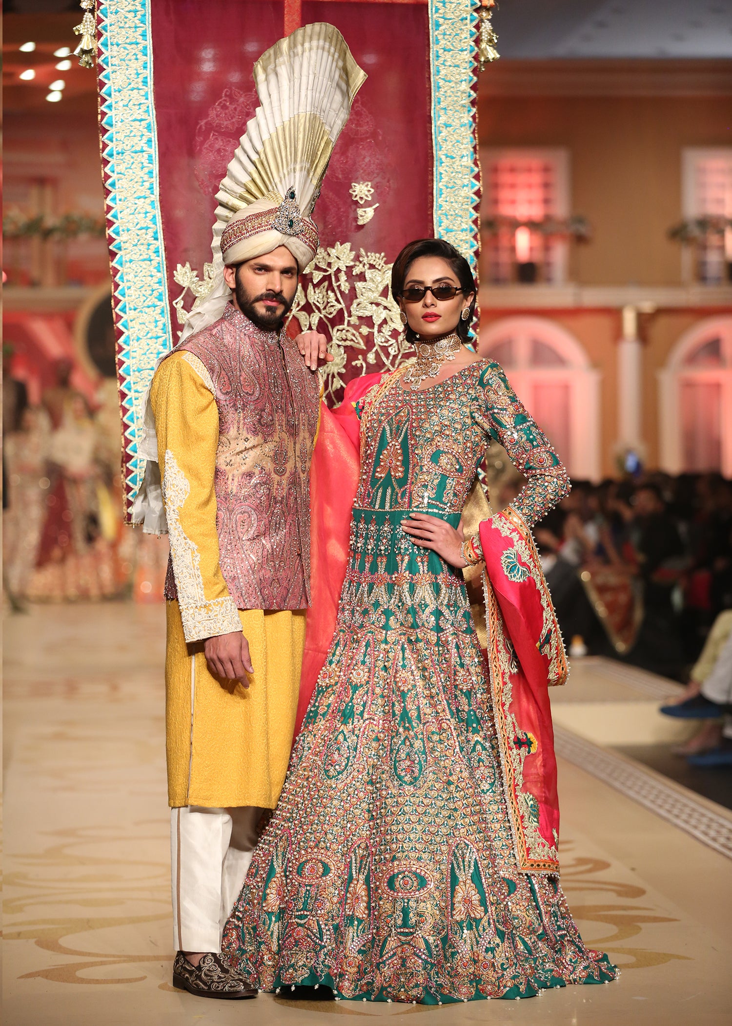 Emerald Green Embroidered Silk Bridal Lehenga Choli (3-Piece) - Image 1