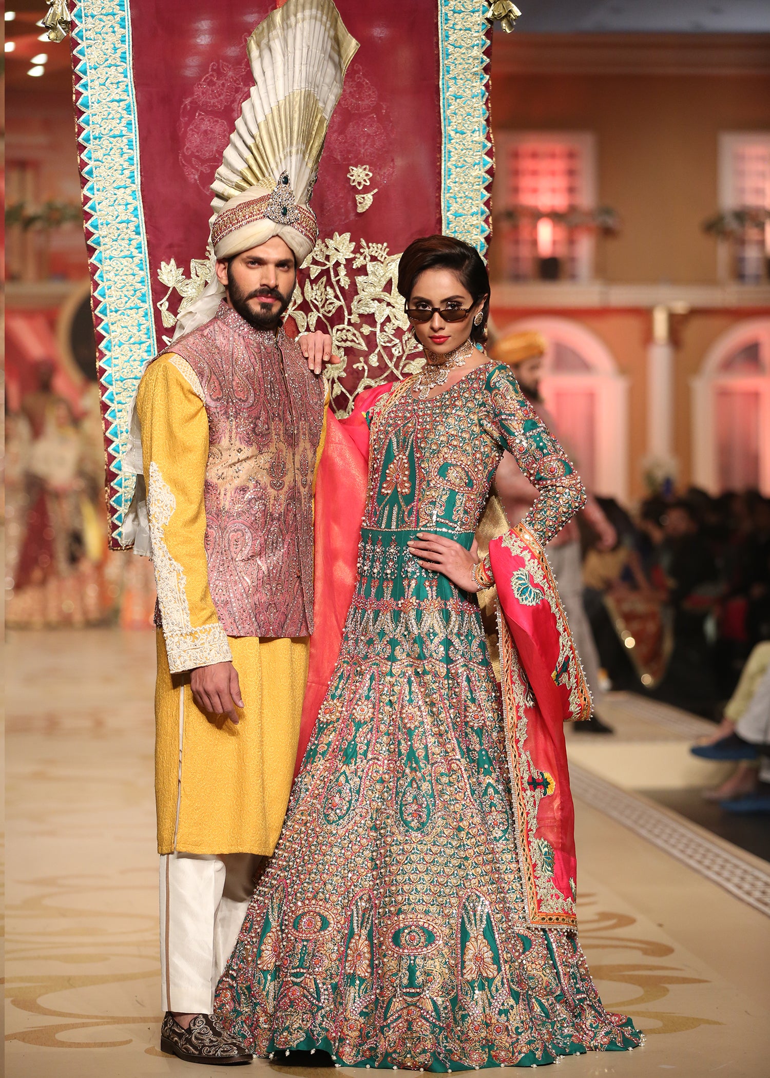 Emerald Green Embroidered Silk Bridal Lehenga Choli (3-Piece) - Image 4