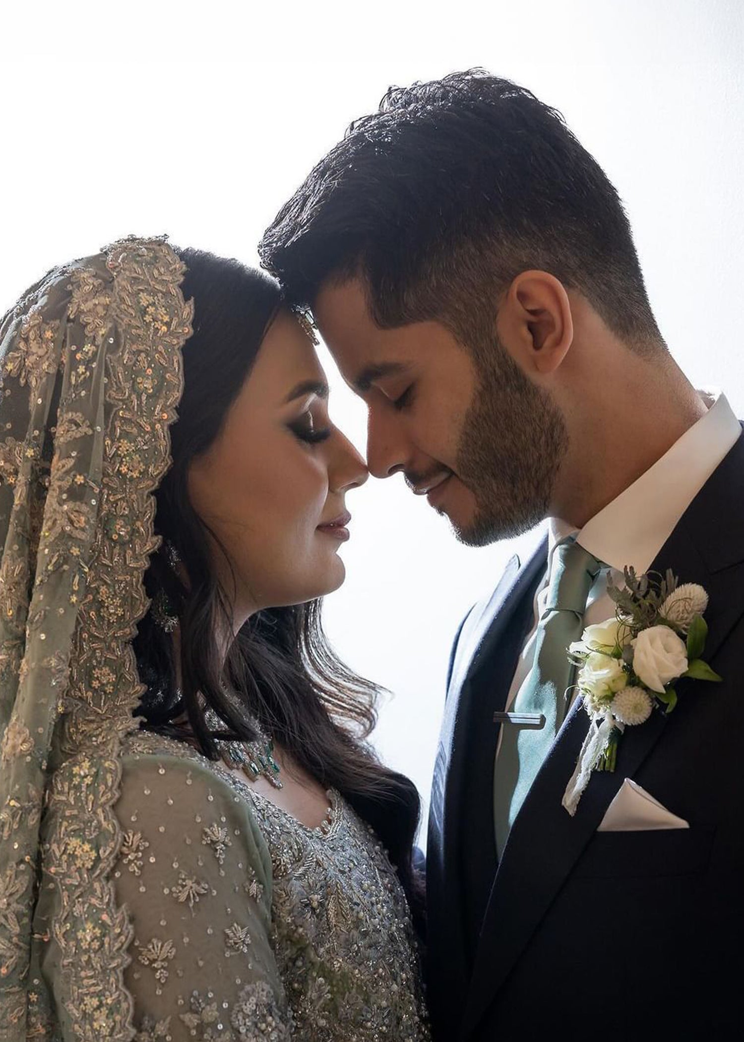 Pistachio Green Embellished Silk Bridal Lehenga (3-Piece) - Image 2