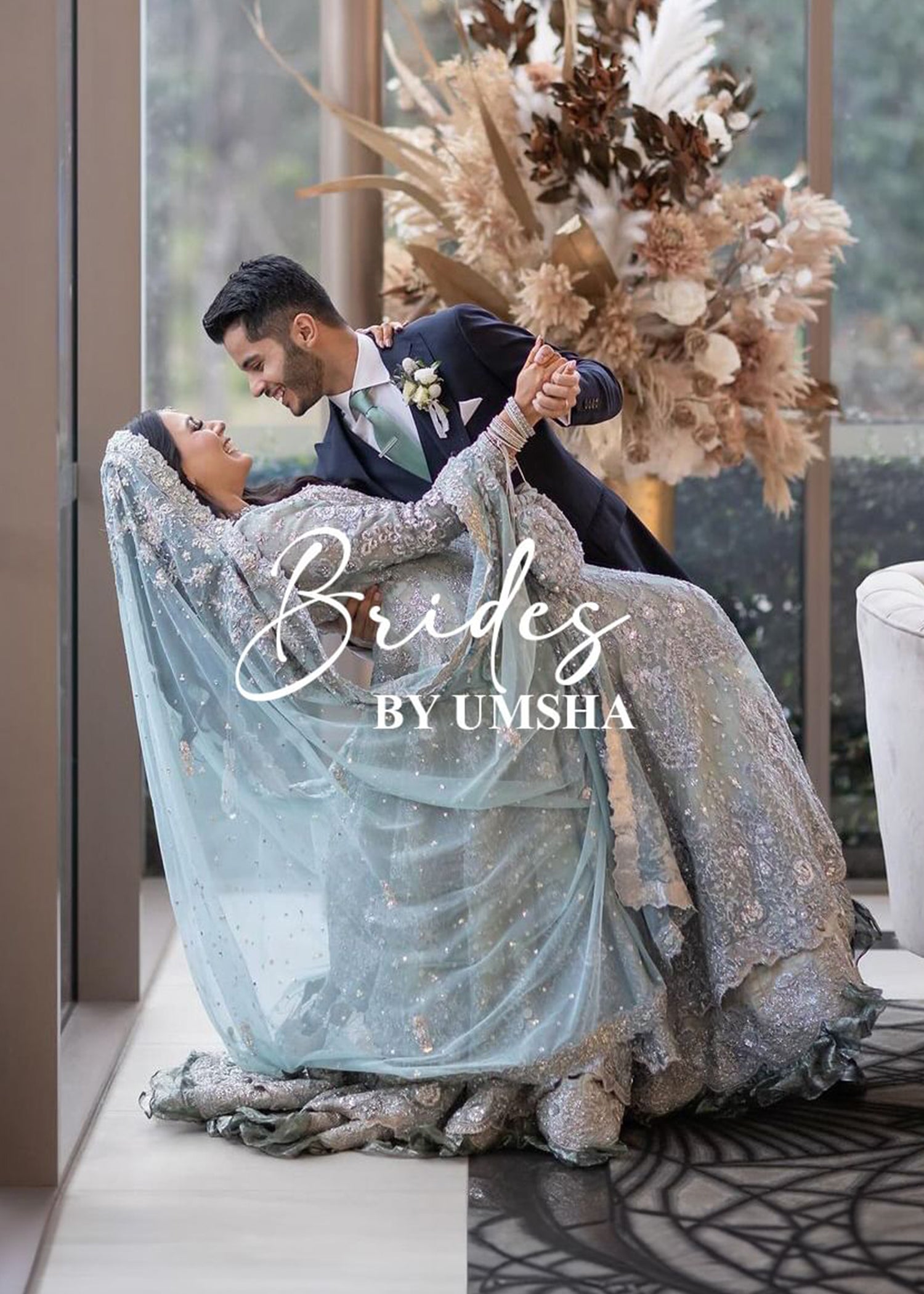 Pistachio Green Embellished Silk Bridal Lehenga (3-Piece) - Image 3