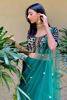 Pakistani Deep Green Hand-Embroidered Velvet Lehenga (3-Piece) - Image 6