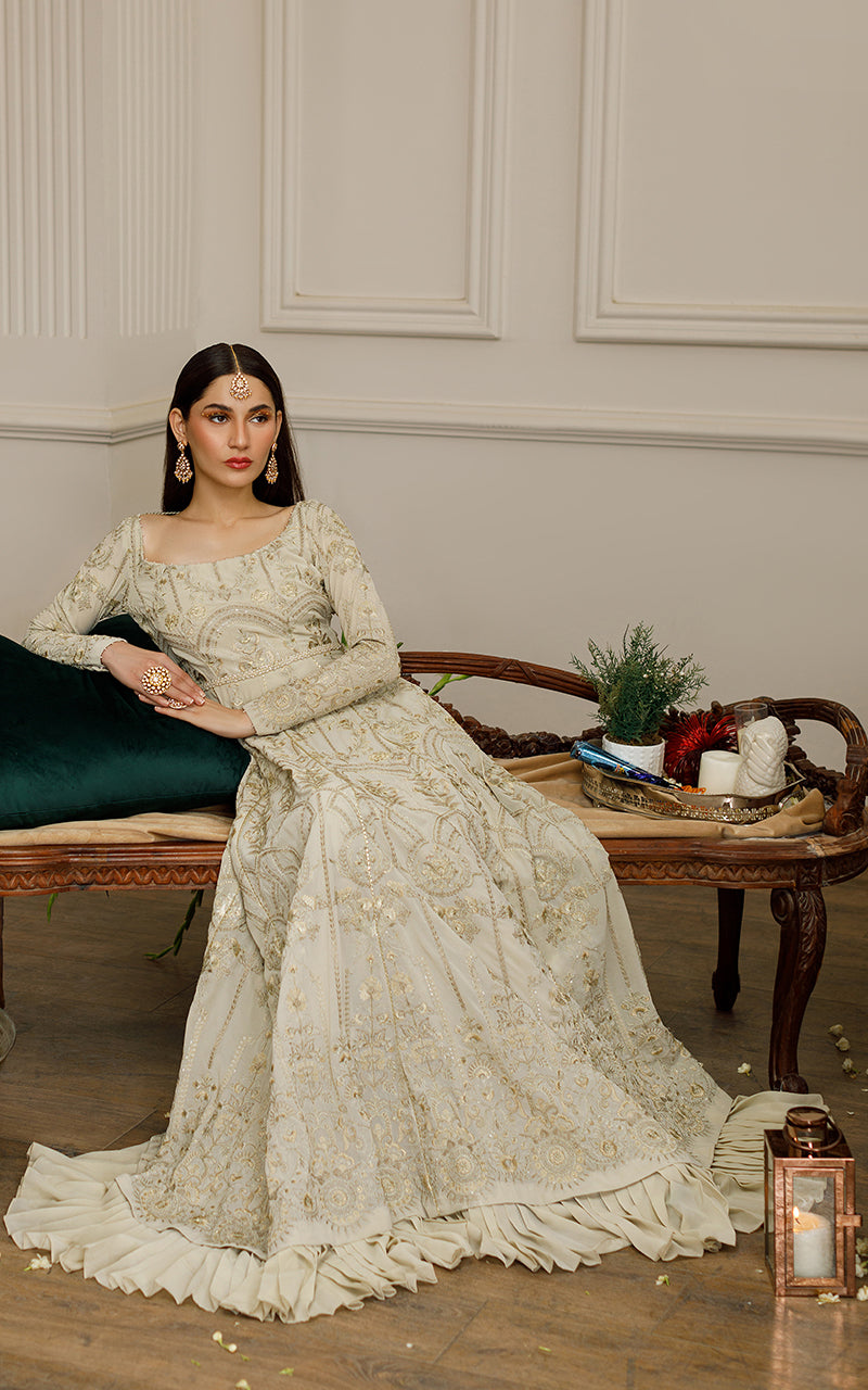 Sage Green Embroidered Chiffon Maxi (2-Piece) - Image 1