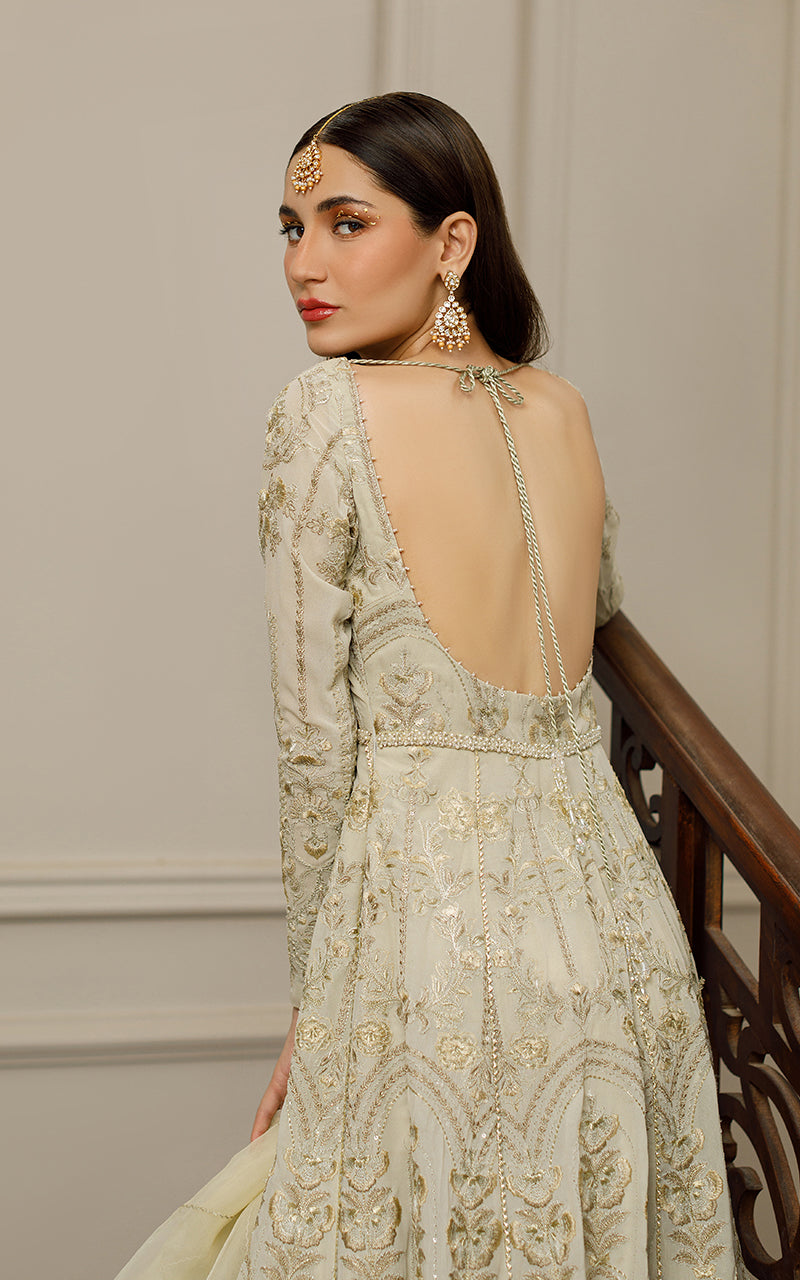 Sage Green Embroidered Chiffon Maxi (2-Piece) - Image 2