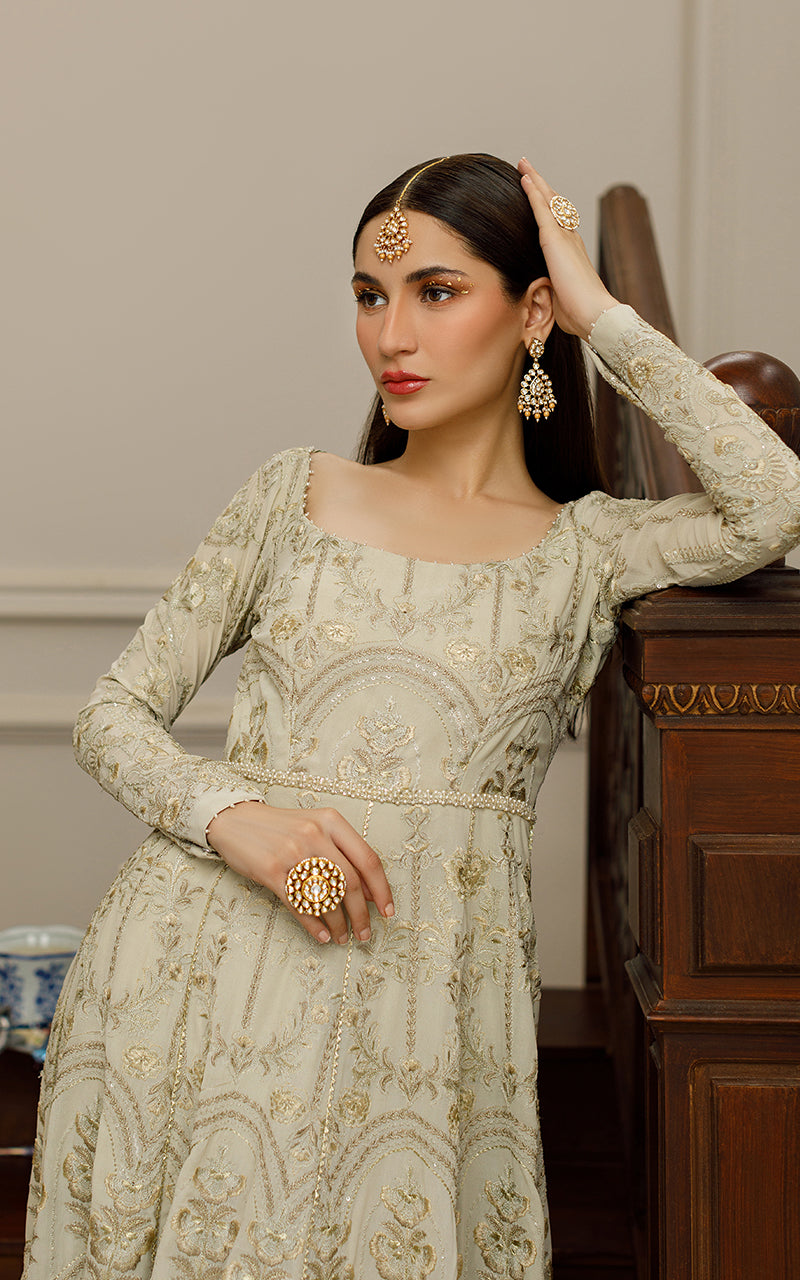 Sage Green Embroidered Chiffon Maxi (2-Piece) - Image 3