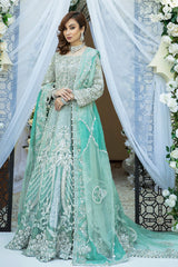 Pakistani Ombre Green Embellished Net Maxi (2-Piece) - Image 2