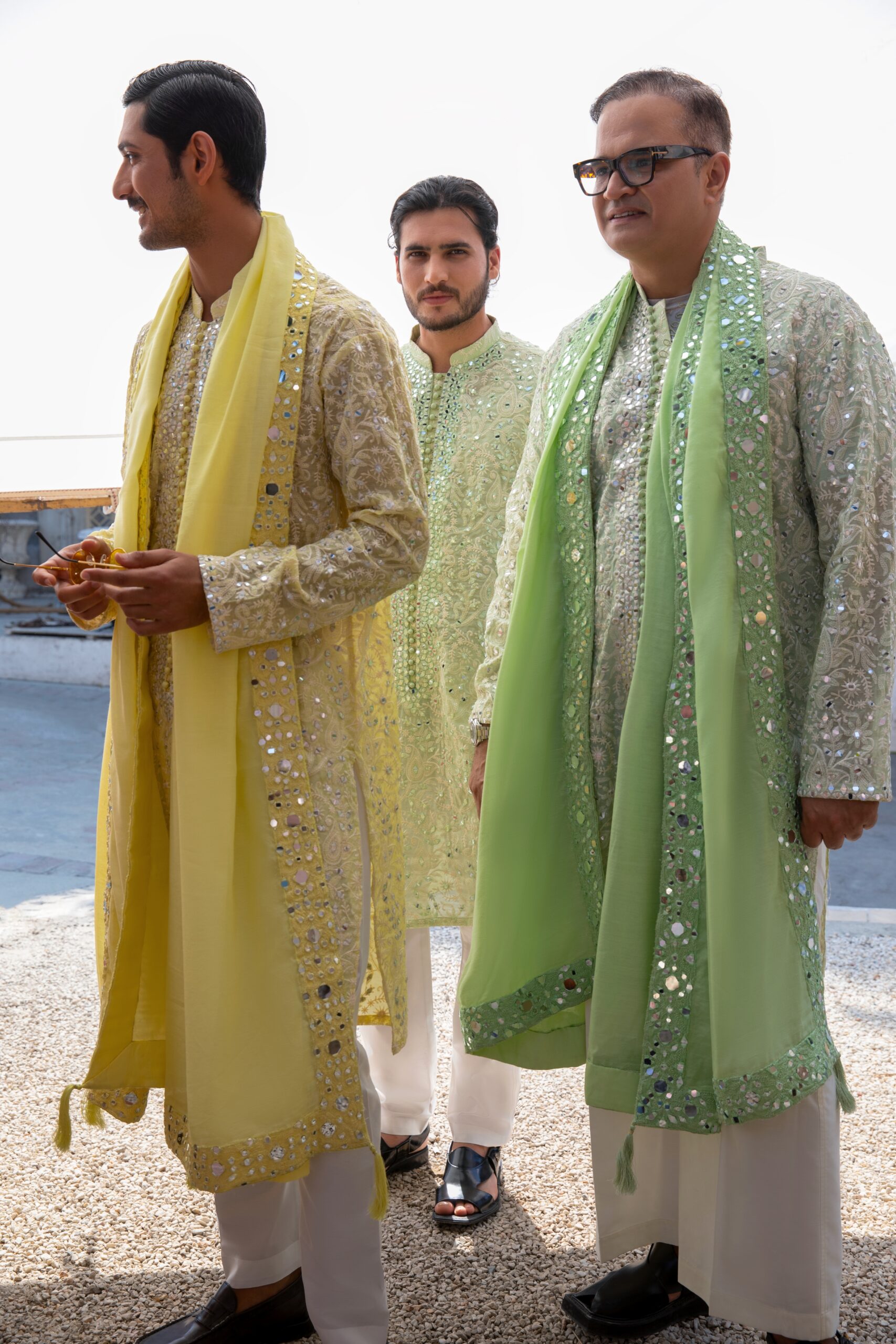 Mint Green Chikankari & Mirror Work Cotton-Silk Kurta (2-Piece) - Image 6