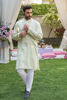 Mint Embroidered Cotton-Silk Kurta (2-Piece) - Image 4