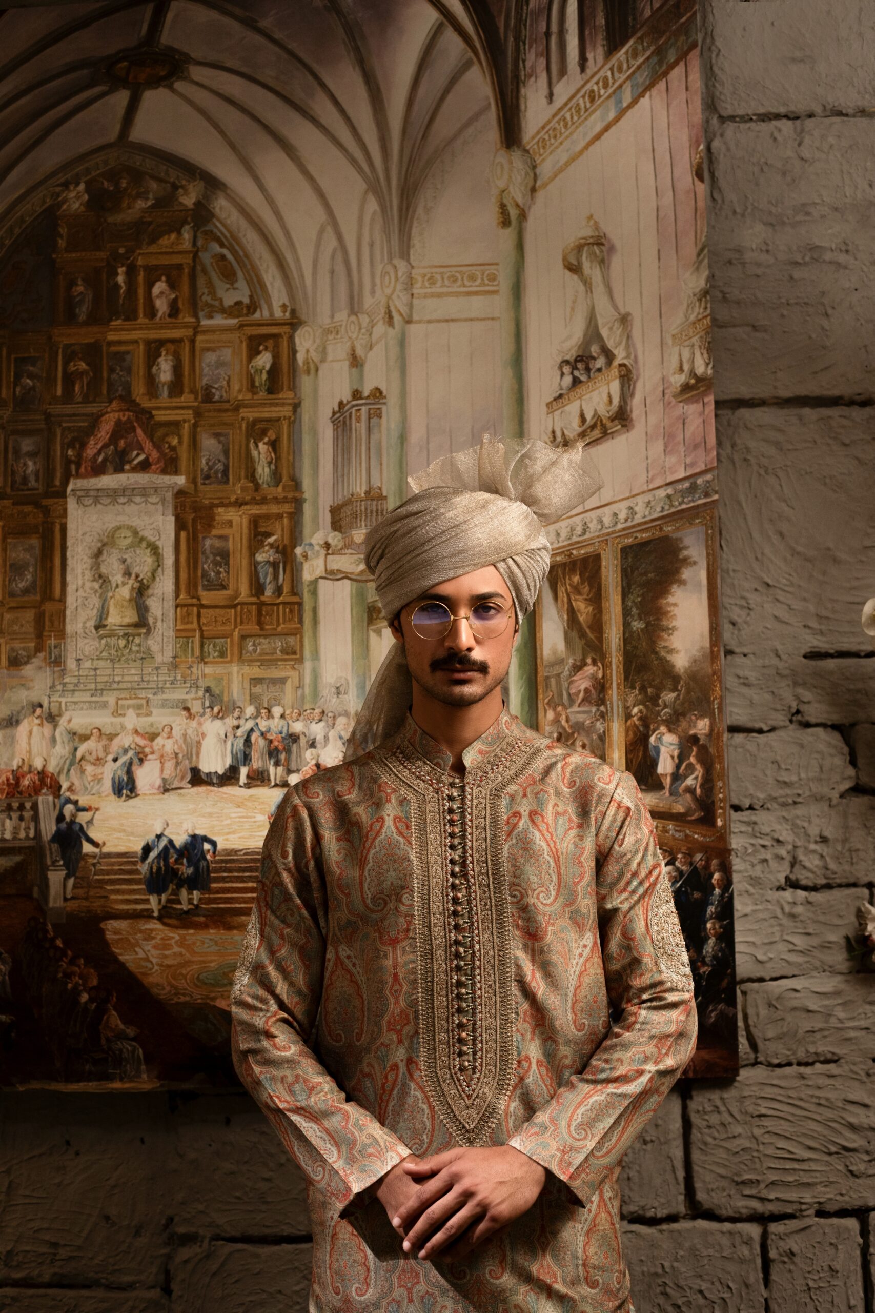 Terre Verte Embroidered Faux Silk Kurta (2-Piece) - Image 3