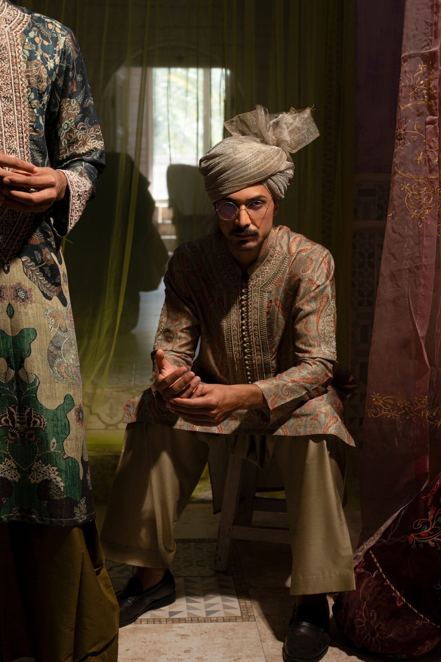 Terre Verte Embroidered Faux Silk Kurta (2-Piece) - Image 6