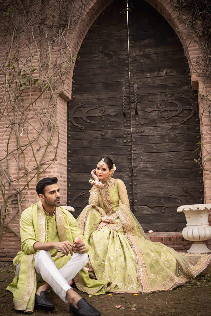 Pistachio Green Embroidered Raw Silk Kurta (3-Piece) - Image 5