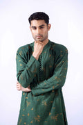 Deep Green Embroidered Cotton Karandi Shalwar Kameez (3-Piece) - Image 6