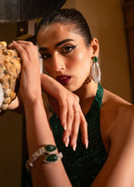 Emerald Green Embellished Net Peplum with Sharara (2-Piece) - Image 7