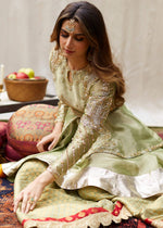 Grape Green Embellished Tissue Peplum with Sharara (2-Piece) - Image 2