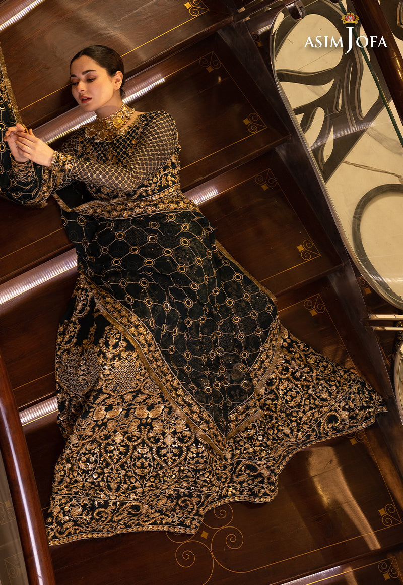 Pakistani Emerald Green Zari Sequin Chiffon Pishwas (3-Piece) - Image 4