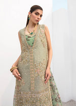 Mint Green Embroidered Cotton Net & Organza Pishwas (2-Piece) - Image 7