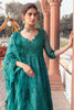 Pakistani Teal Green Embroidered Cotton Net Pishwas (2-Piece) - Image 3