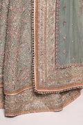 Sage Zardozi Net Pishwas Dress (3-Piece) - Image 12