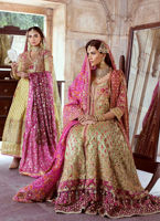 Pakistani Dhani Green Embroidered Silk Blend Pishwas Dress (3-Piece) - Image 5