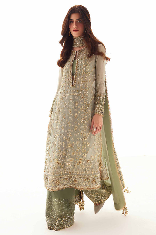 Pakistani Mint Gotta Sequin Chiffon Salwar Kameez (4-Piece) - Image 2