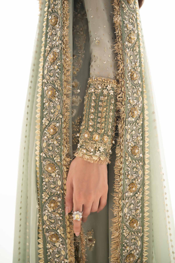 Pakistani Mint Gotta Sequin Chiffon Salwar Kameez (4-Piece) - Image 4