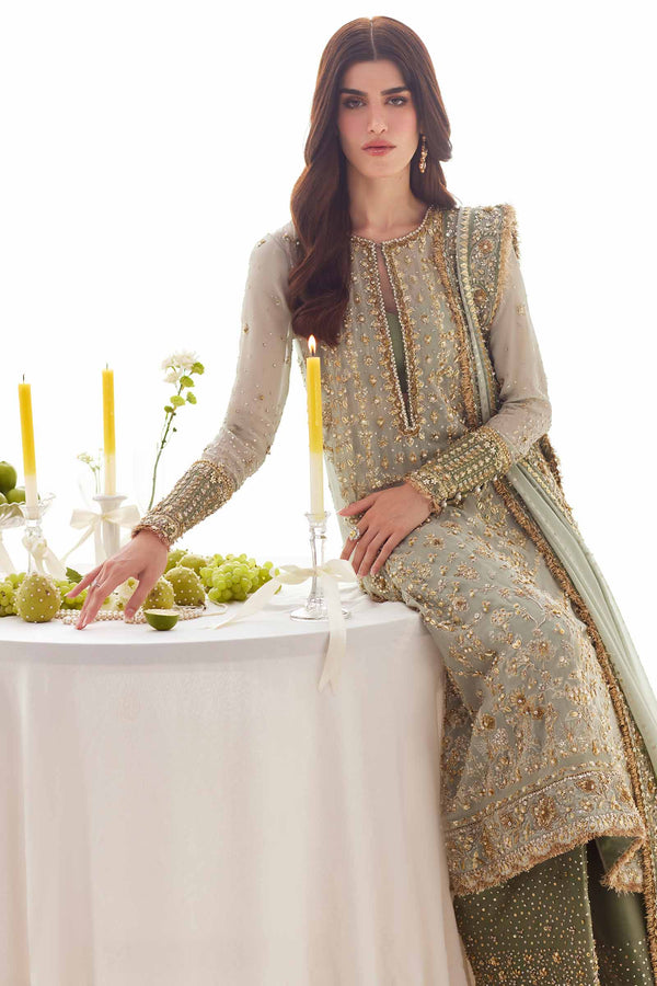 Pakistani Mint Gotta Sequin Chiffon Salwar Kameez (4-Piece) - Image 5