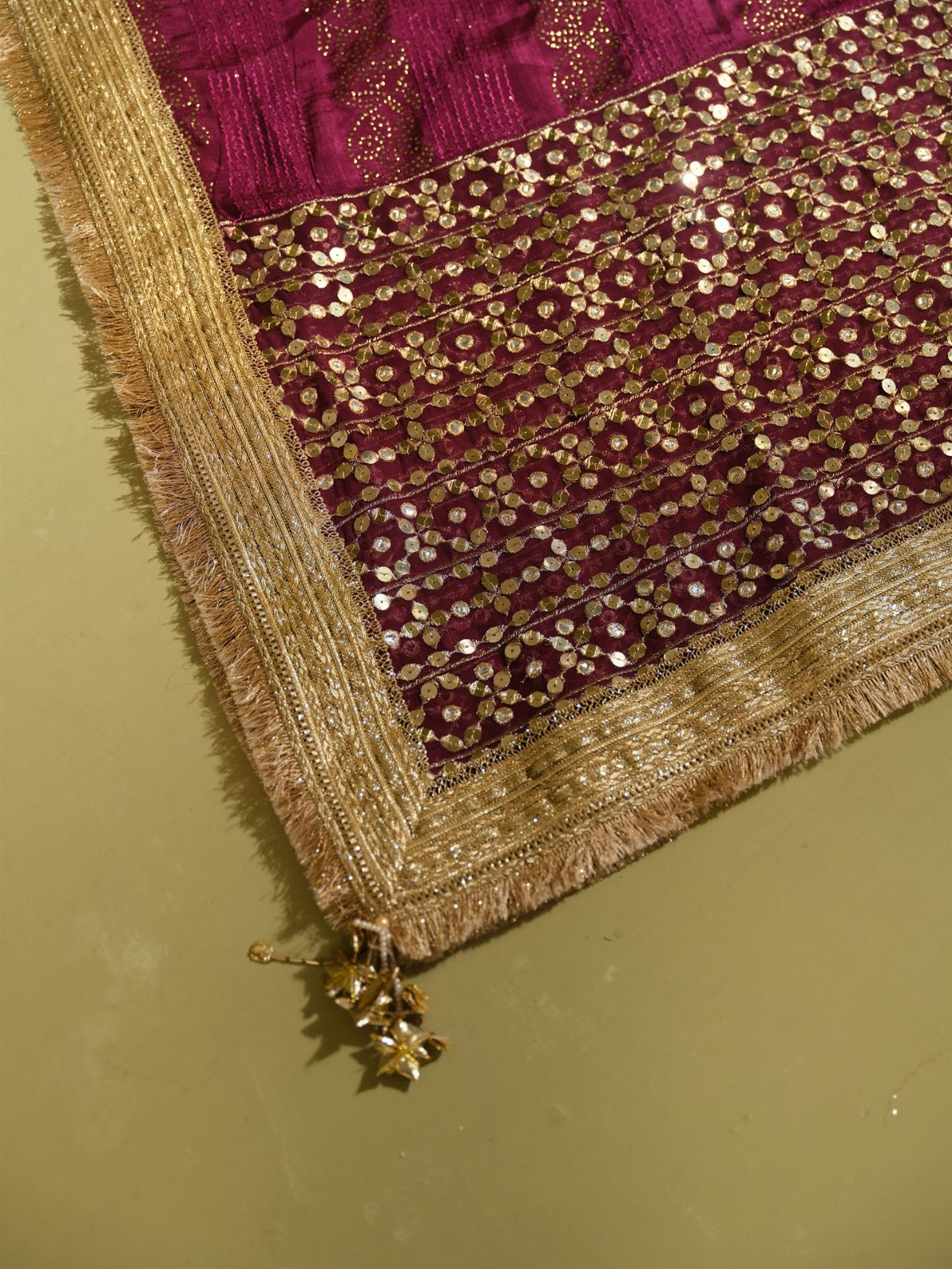 Emerald Green Embroidered Chiffon Salwar Kameez (3-Piece) - Image 10