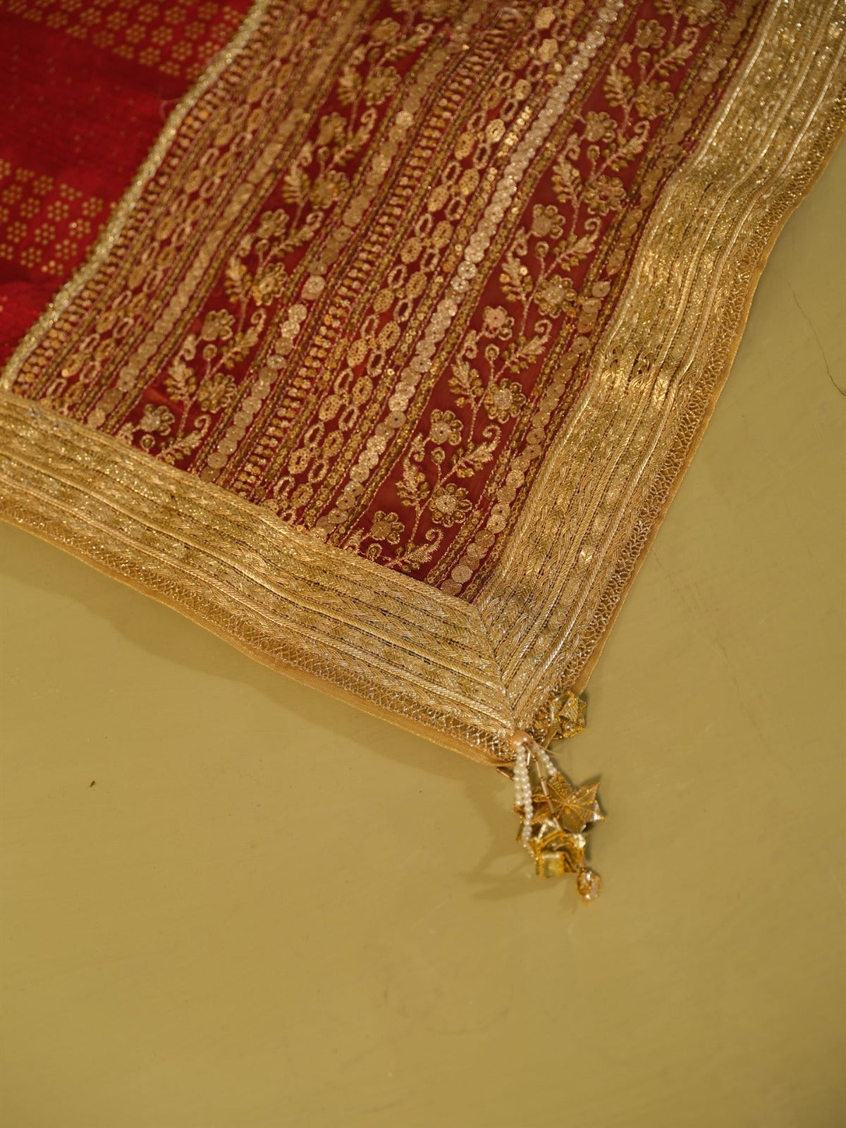 Emerald Green Embroidered Chiffon Salwar Kameez (3-Piece) - Image 6