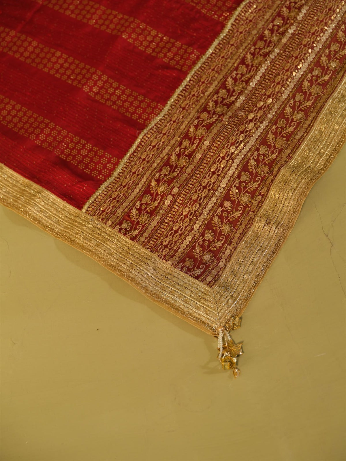 Emerald Green Embroidered Chiffon Salwar Kameez (3-Piece) - Image 8