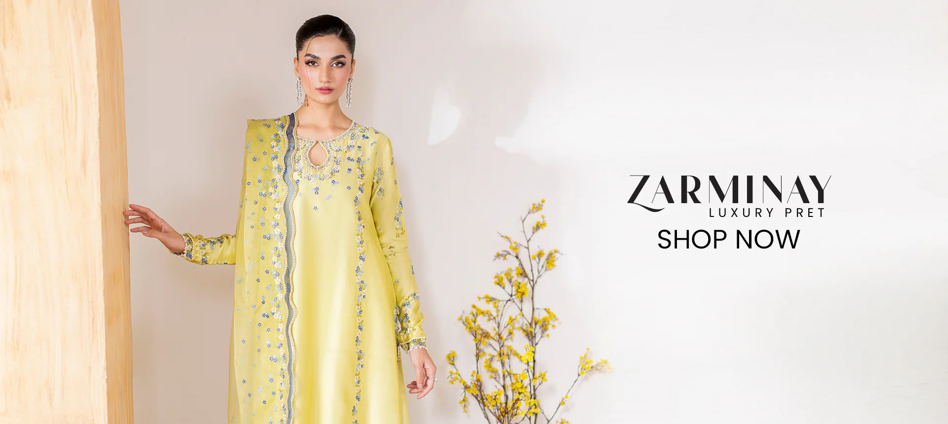 Mint Green Embroidered Kameez with Lilac Dupatta (3-Piece) - Image 2