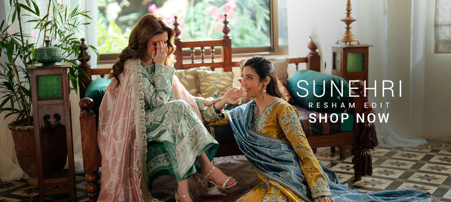 Mint Green Embroidered Kameez with Lilac Dupatta (3-Piece) - Image 6