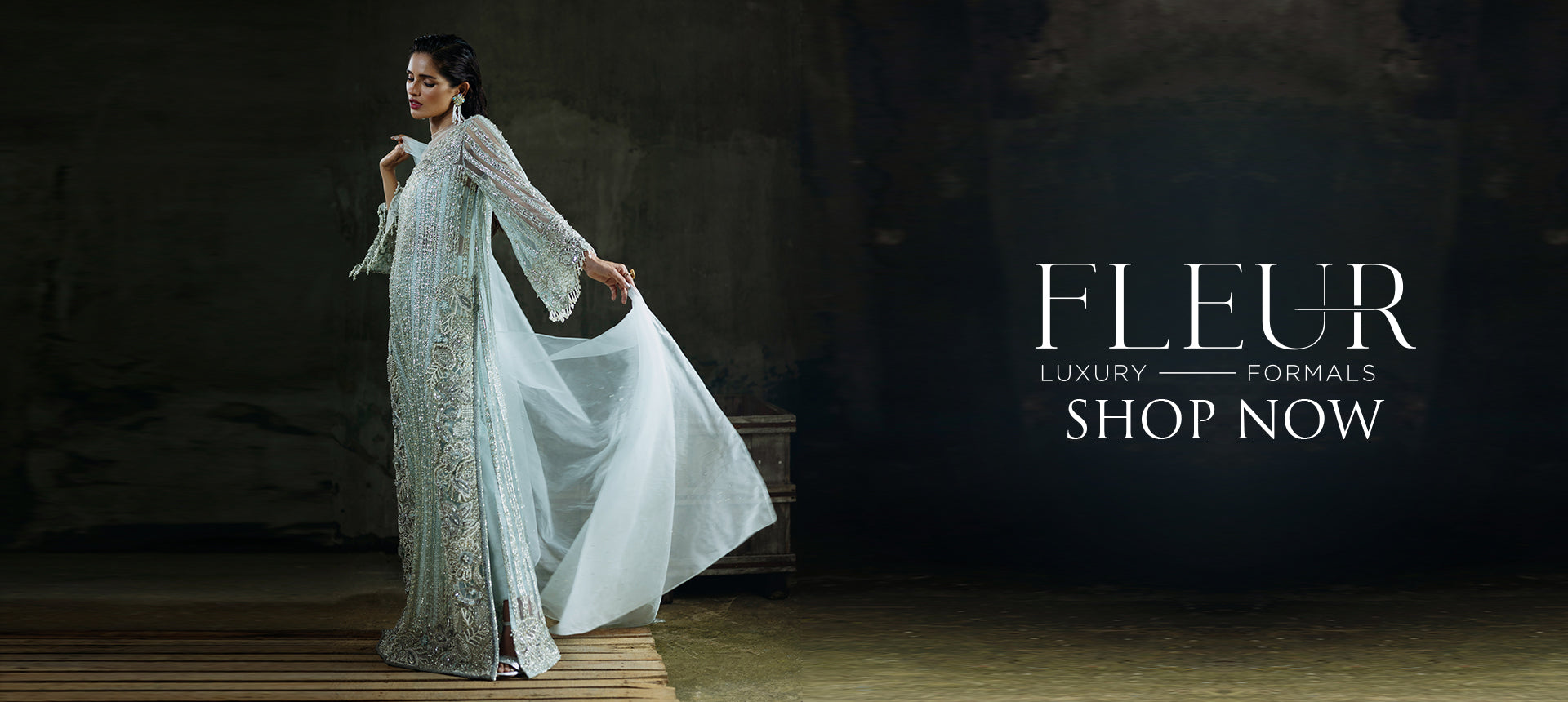 Mint Green Embroidered Kameez with Lilac Dupatta (3-Piece) - Image 7